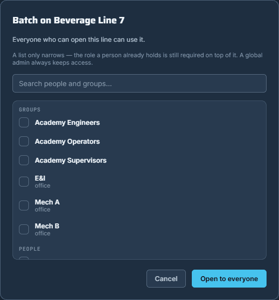 who may use one module on one line: a crew, or everyone