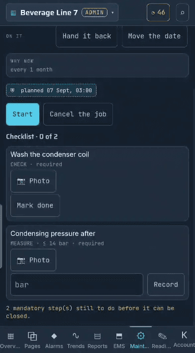 The job behind the record, on the same phone.