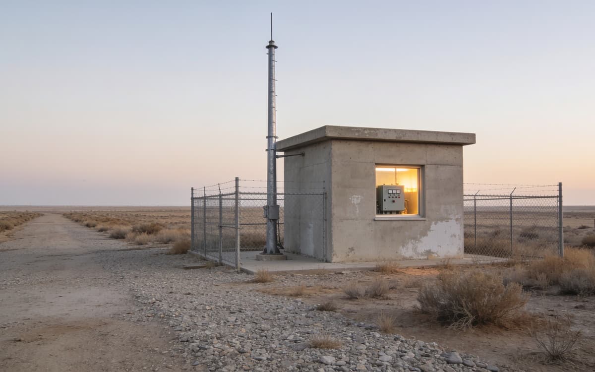 a pumping station at dawn